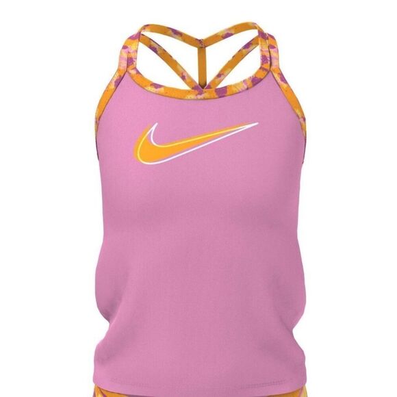 Nike Big Girls Watercolor T-Crossback Tankini Top - Picture 1 of 3